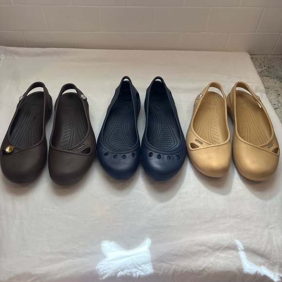 Set of three women’s croc flats size 10 - Picture 5 of 15